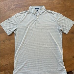 Peter Millar Men's Gray Striped Polo Shirt